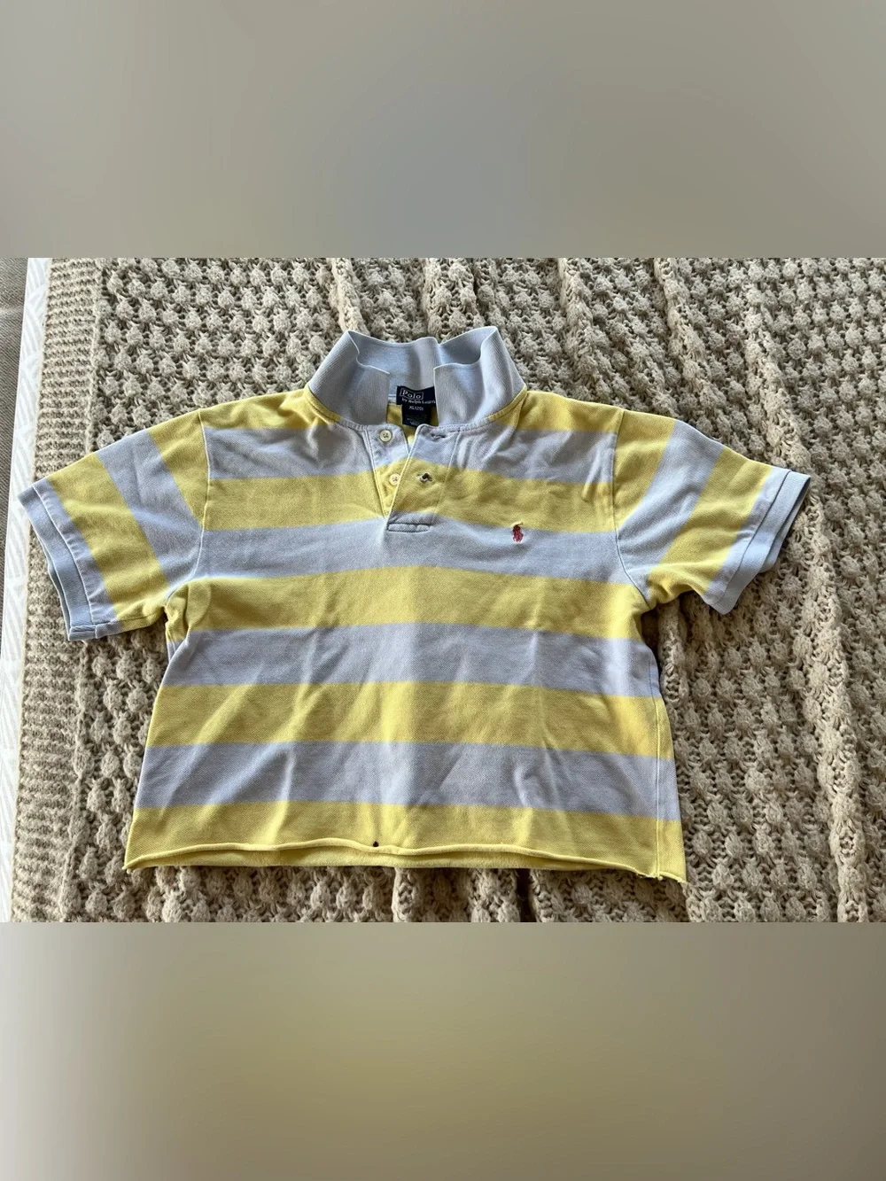 Ralph Lauren Yellow & Light Blue Striped Polo - Kids